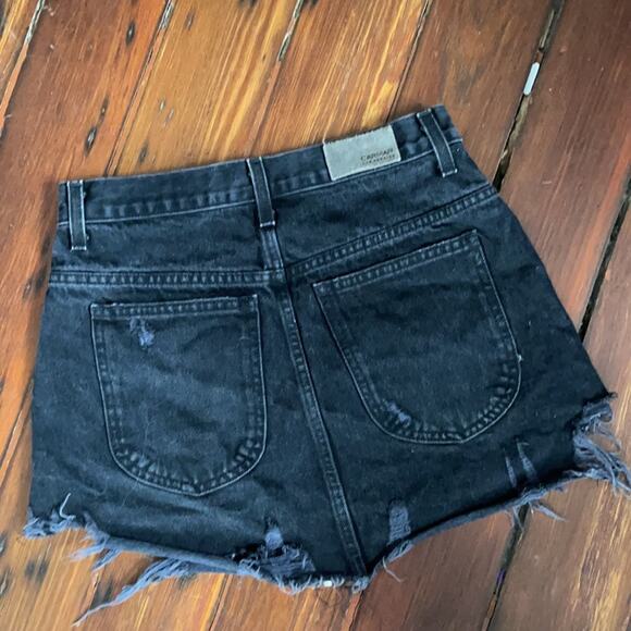 Carmar Beatrice front zip raw edge frayed distressed denim mini skirt sz 27 - Picture 7 of 8